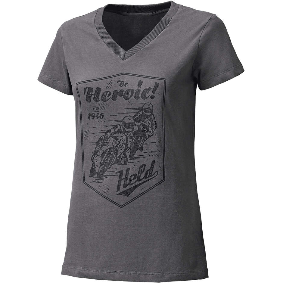 T-shirt gris pour femme « Held Be Heroic »